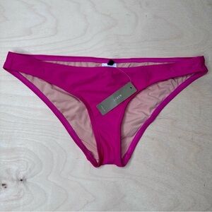 J. Crew Pink Curved Waist Cheeky Bikini Bottom New With Tags Women's Size‎ M